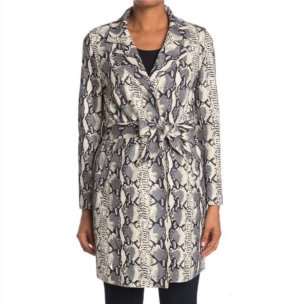 Love Token Snake Print Trench Jacket NWT - Picture 2 of 7